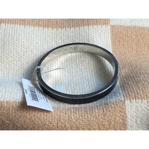 Banana Republic Black and Silver Hinged Bangle Bracelet NWT